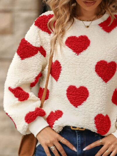 Heartfelt Comfort Fuzzy Dropped Shoulder Sweatshirt for women_7