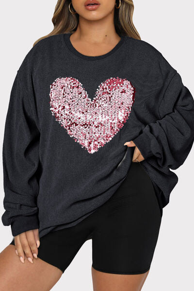 Sparkling Heart Plus Size Sweatshirt for women| Bella Modal_3