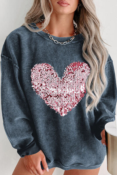 Sparkling Heart Plus Size Sweatshirt for women| Bella Modal_1