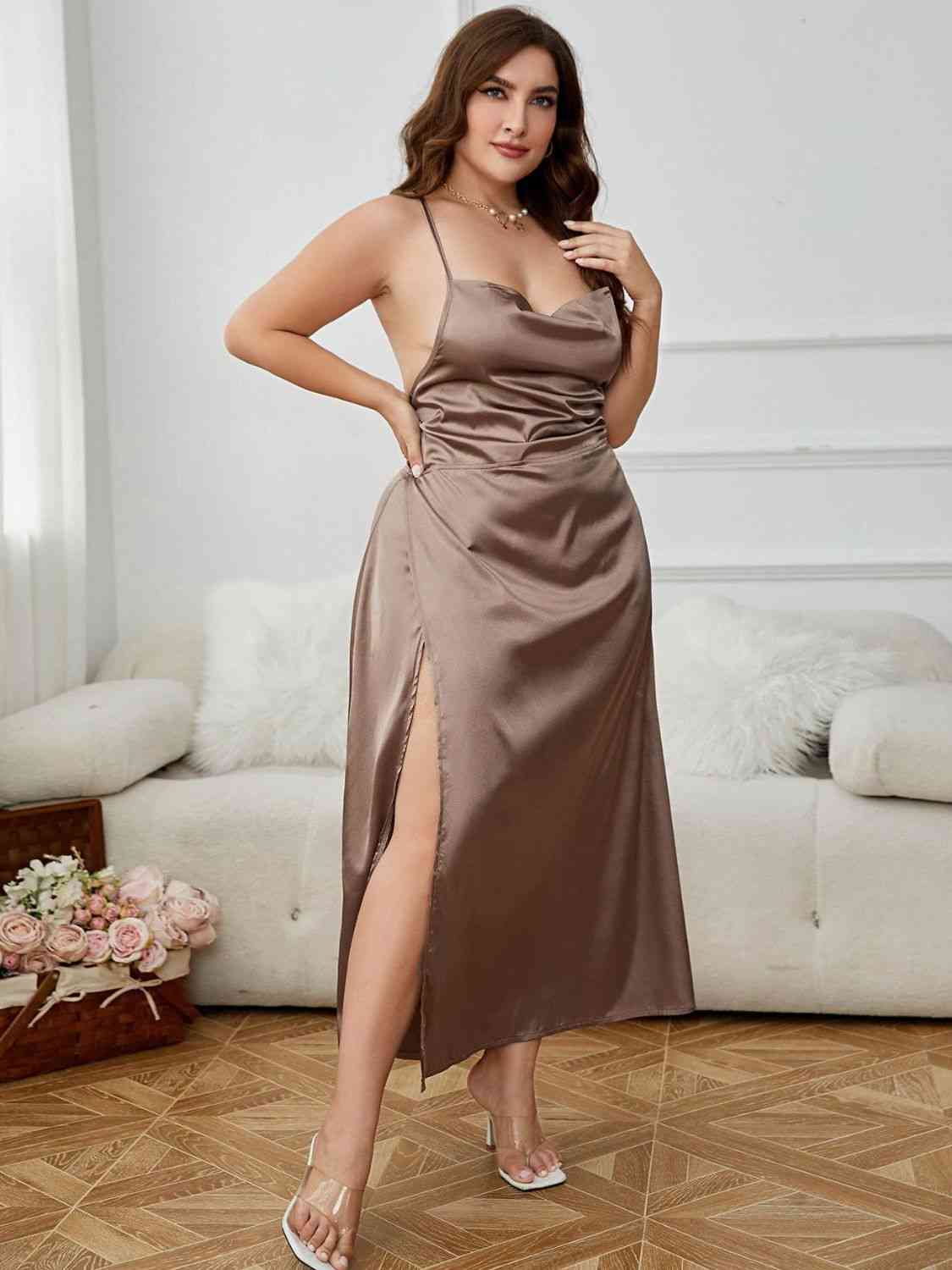 Midnight Elegance Plus Size Night Dress for women|Bella Modal_2