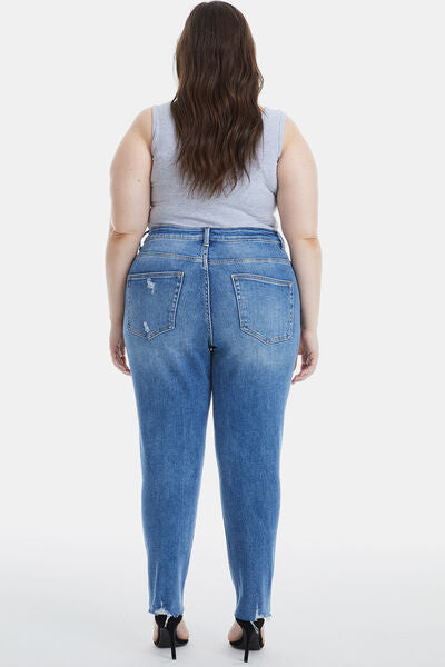 Plus Size Distressed High Waist Skinny Jeans_12