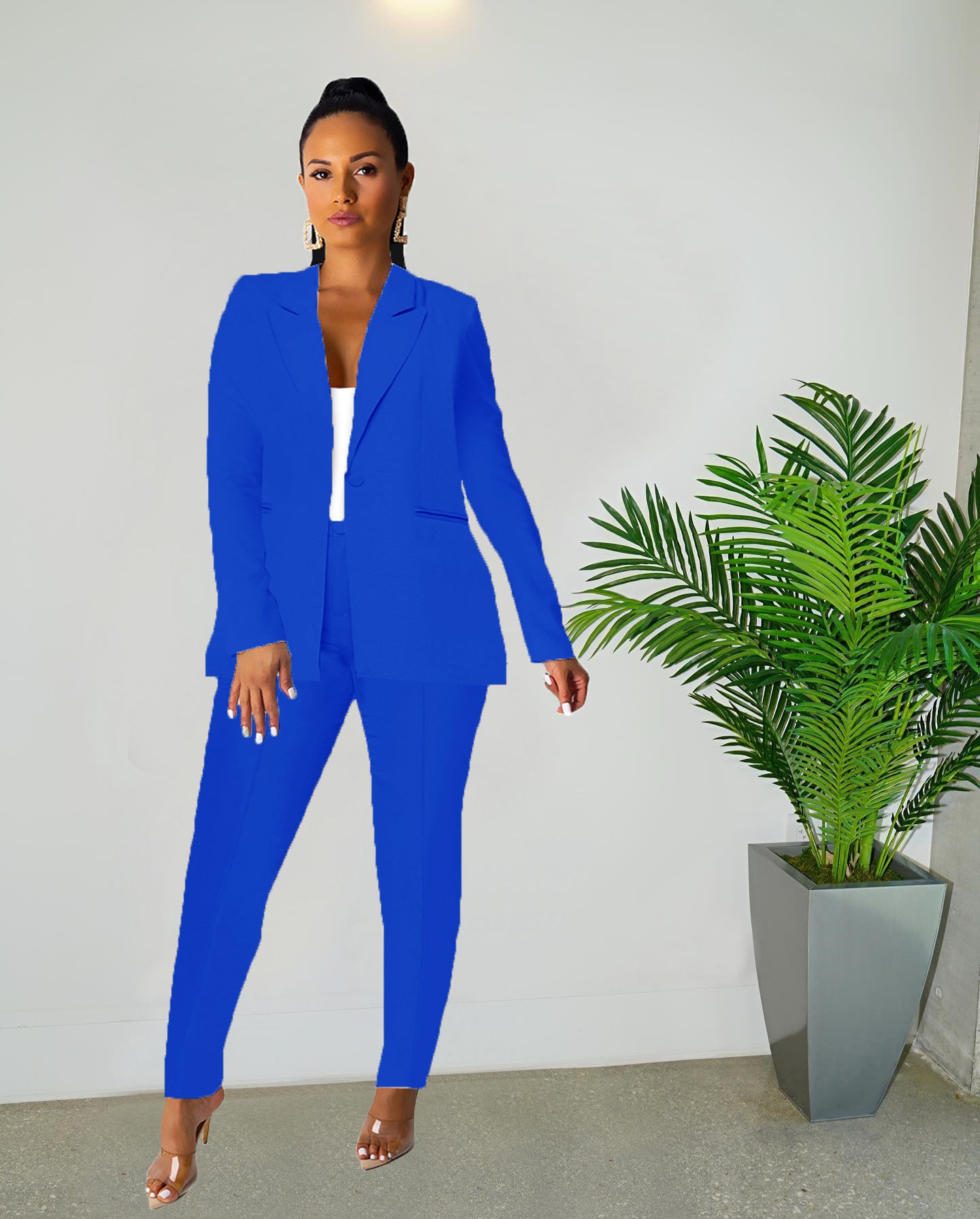 Be My Boss Two Piece Casual Suit Set_0