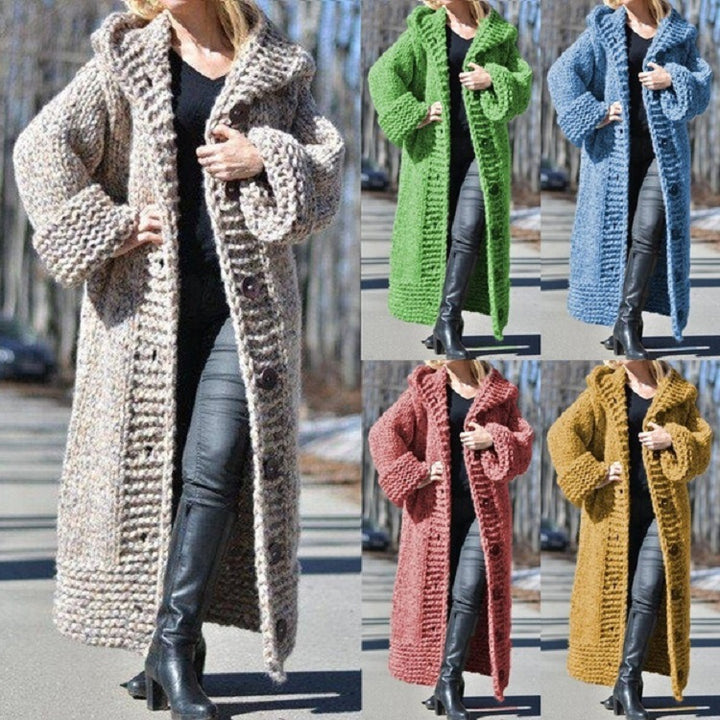 Thick Long Knitted Cardigan Sweater- Bella Modal