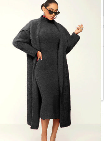 Black Knitted Cardigan and Dress | set | Fall | Winter | Bella Modal