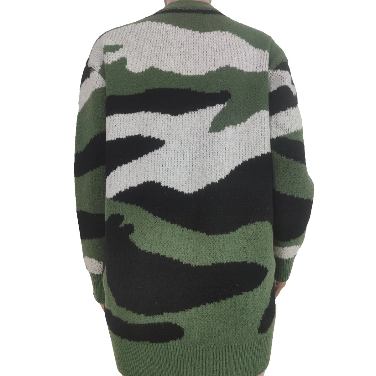 Women's Knitted Camouflage Sweater Coat_5