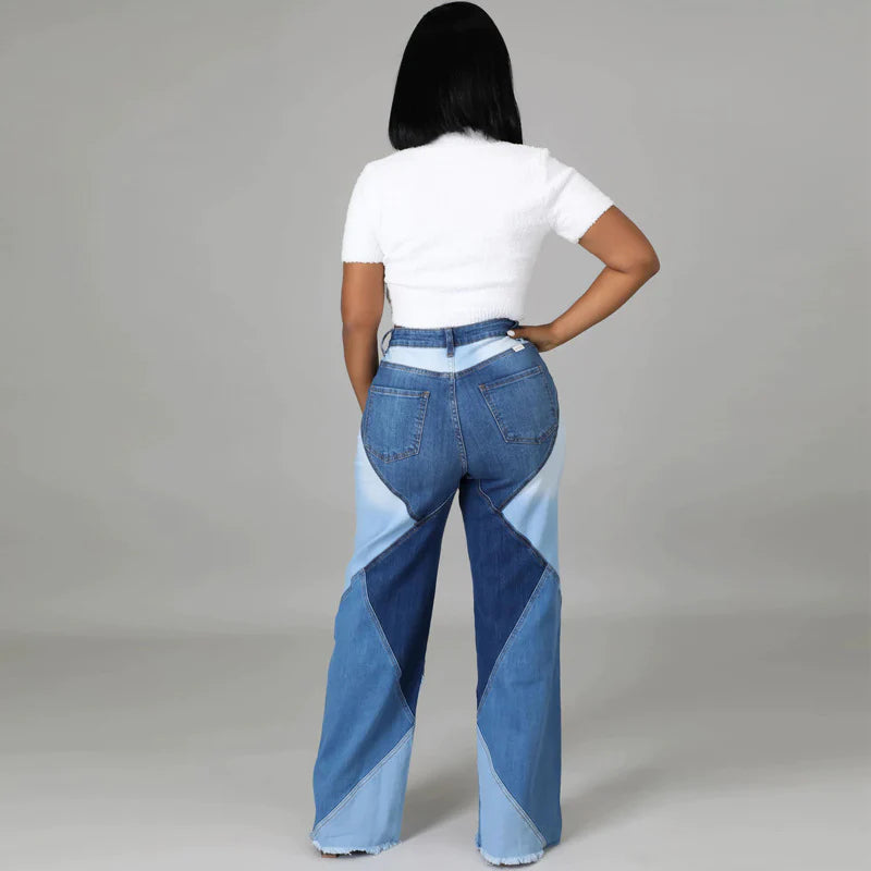 Plus Size Denim Trousers Street Trend Jeans for women_1