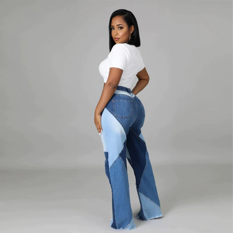 Plus Size Denim Trousers Street Trend Jeans for women_2