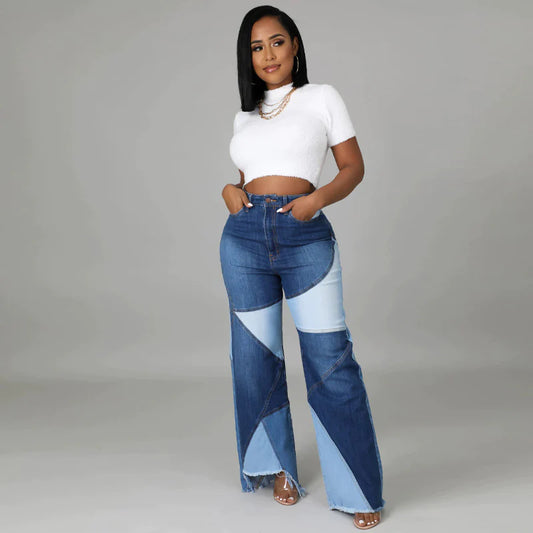 Plus Size Denim Trousers Street Trend Jeans for women_0