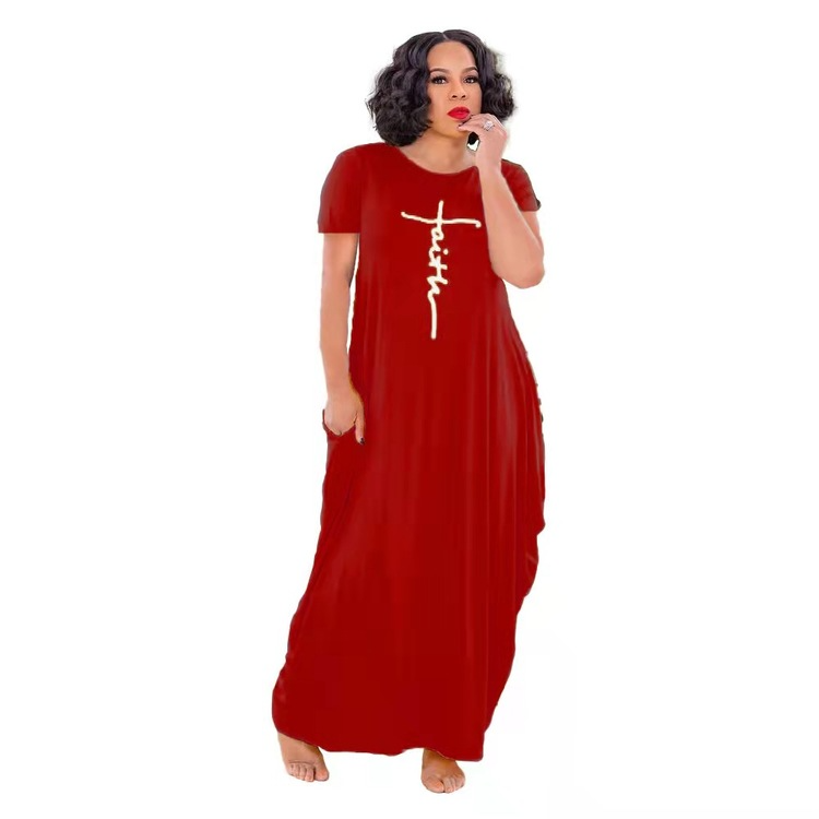 With faith all things are possible. Rock this red, stylish, short sleeved, faith maxi dress with side pockets. Soft material and loose comfortable fit. Choose a smaller size for a much closer fit. Available in sizes small to 2XL.